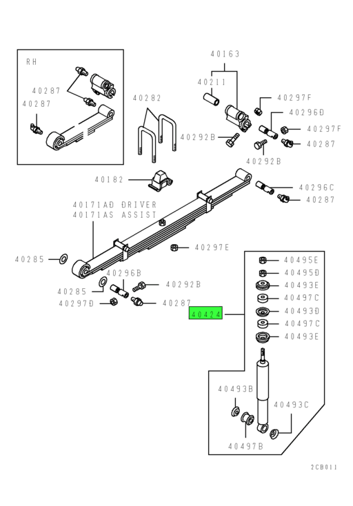 MC826268 | Genuine Mitsubishi FUSO® Front Suspension Shock Absorber