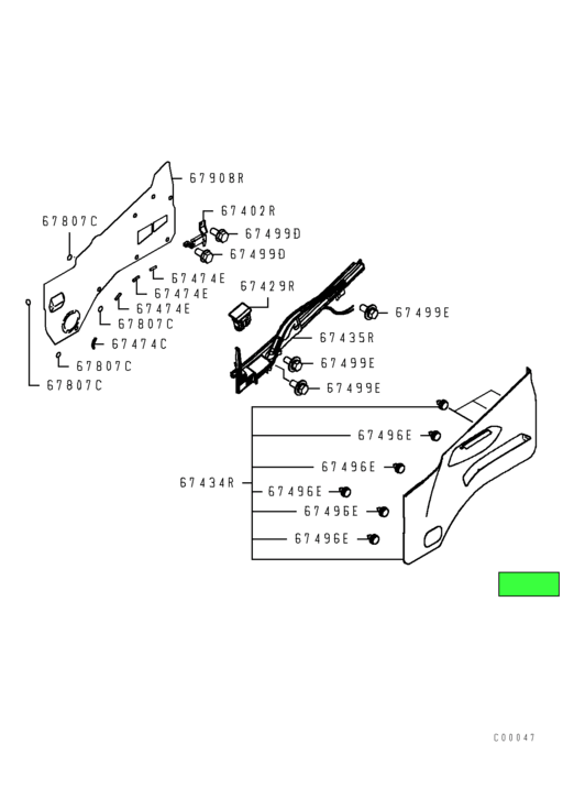 MK580820 Mitsubishi FUSO | Ashtray Front Door Trim Right Hand RH