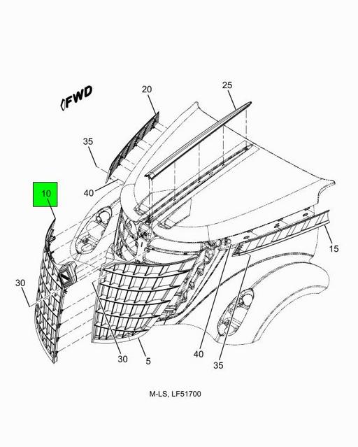 3810751C92 | Genuine Navistar International® GRILLE ASSEMBLY PRIMARY RIGHT  HAND