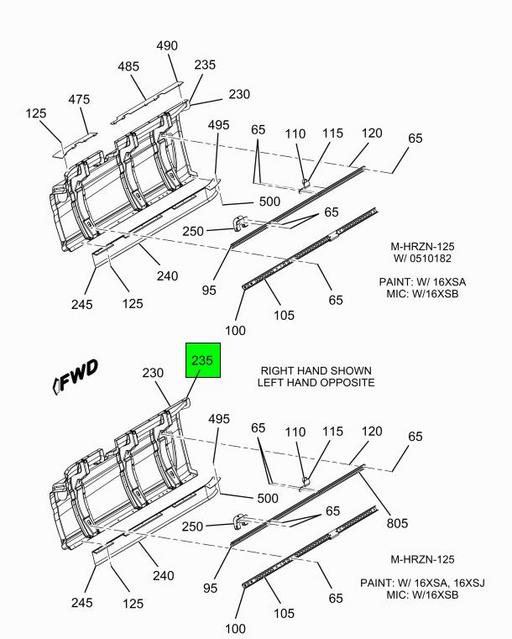 3784420C3 | Genuine Navistar International® PANEL REAR 56 INCH SLEEPER MIC  ASSEMBLY WITH SENSOR