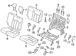 Seat Back Cushion Cover Onyx pearl Perforated - Left, Rear