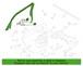 Door Window Molding Child Safety Lock Decal - Right, Rear